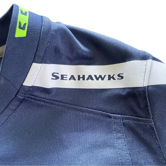 Seattle Seahawks Russell Wilson #3 NFL Nike Navy On Field Game Player Jersey - Picture 4 of 10